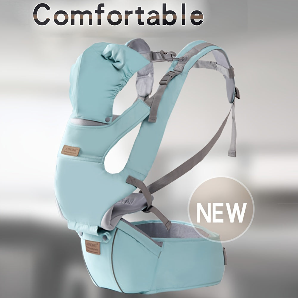 AINOMI 6-in-1 Baby Carrier with Hip Seat – Adjustable, Ergonomic, Breathable Mesh Design with Head Support for Newborns to Toddlers (0-48 Months; 3.18-20.41 KG), Detachable &amp; Soft for Comfortable Babywearing
