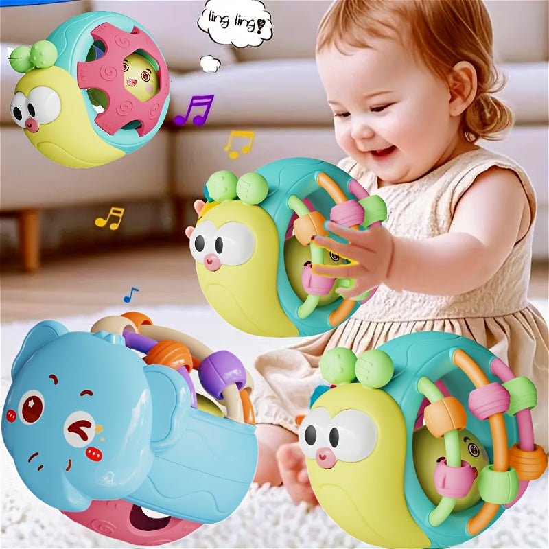 Baby Rattle Handheld Puzzle Toy – Snail &amp; Elephant Shapes, Cute Plastic Design, Ideal Newborn Gift for Birthday, Christmas, Easter, Festival – Random Color
