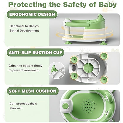 Baby Bath Seat for Babies 6 Months &amp; Up - Baby Bath Support,Toddler Bath Seats for Baby Sitting Up with 4 Suction Cups &amp; Soft Cushion, Non-Slip Infants Shower Bathtub Chair for Newborn Boys Girls,