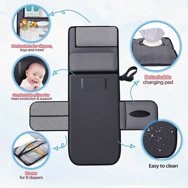 Portable Diaper Changing Pad with Wipes Pocket &amp; Travel Station
