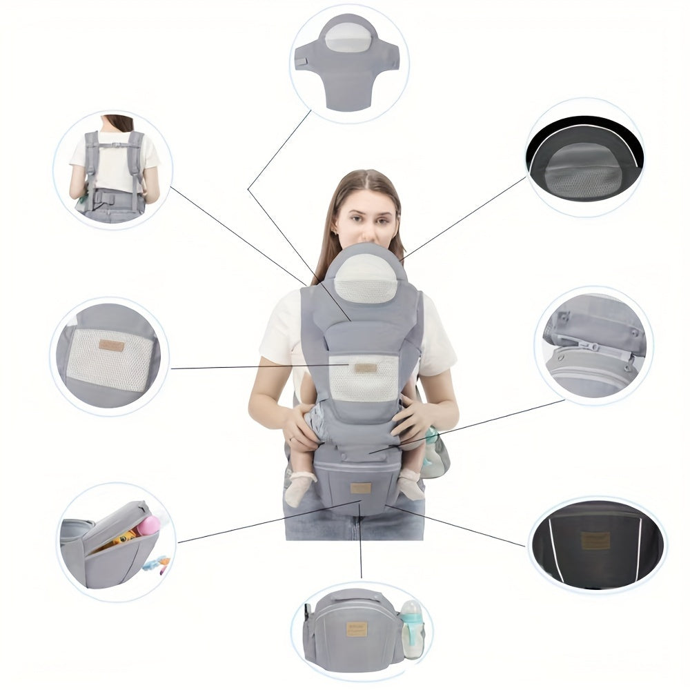 6-in-1 Ergonomic Baby Carrier with Hip Seat | Newborn to Toddler 0–48 Months | Breathable Mesh