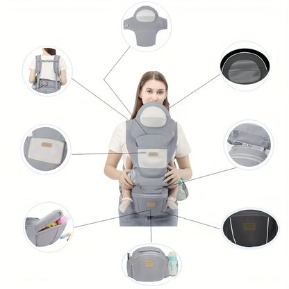 6-in-1 Ergonomic Baby Carrier with Hip Seat | Newborn to Toddler 0–48 Months | Breathable Mesh