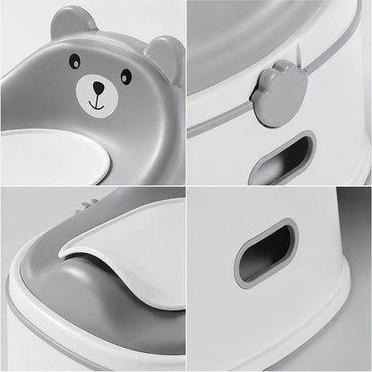 3-in-1 Bear Potty Training Seat, Toilet Insert &amp; Step Stool