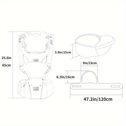 AINOMI 6-in-1 Baby Carrier with Hip Seat – Adjustable, Ergonomic, Breathable Mesh Design with Head Support for Newborns to Toddlers (0-48 Months; 3.18-20.41 KG), Detachable &amp; Soft for Comfortable Babywearing