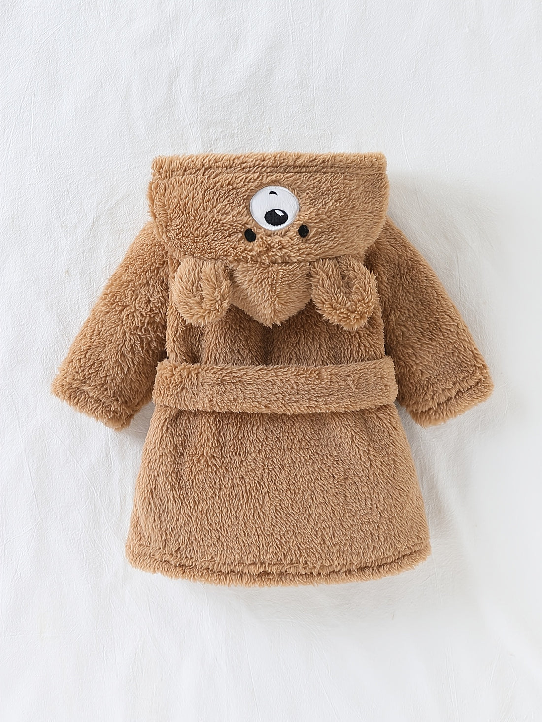 Soft Warm Teddy Hat for Babies &amp; Kids – Plush Knit Fabric, Solid Color, 3D Teddy Ears, Front Tie Design, Cozy &amp; Cute Winter Headwear for Daily Wear and Outdoor Activities