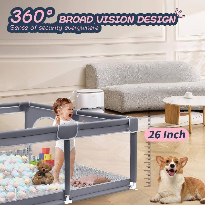 Playpen and Playard, Large Pens and Toddlers, Portable Fence Area Toddlers and Pets to Indoor and Outdoor Use 180.34x149.86 cm,