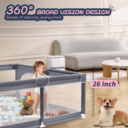 Playpen and Playard, Large Pens and Toddlers, Portable Fence Area Toddlers and Pets to Indoor and Outdoor Use 180.34x149.86 cm,