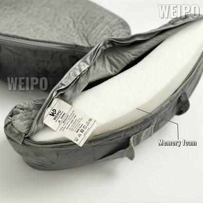 WEIPO Nursing Pillow with Foam - Ergonomic Breastfeeding Pillow Suitable for Moms &amp;, Adjustable with Side Pocket, Portable Bedside Pumping Support, Ideal Gift for Pregnancy, Foam Filling for Ultimate Lactation Aid