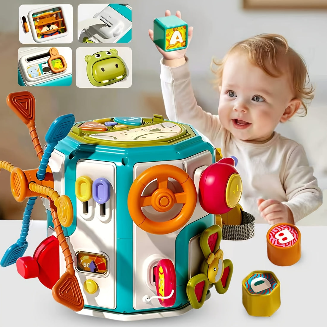 20-in-1 Toddler Busy Board Activity Cube | Musical Learning House Toy for 12 Months+