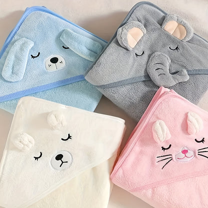 Cute Cartoon Design, Baby Towel And Hooded Bathrobe, Blanket, Absorbent, Soft And Skin-Friendly, Suitable for Children 0, Christmas Halloween Thanksgiving Gift