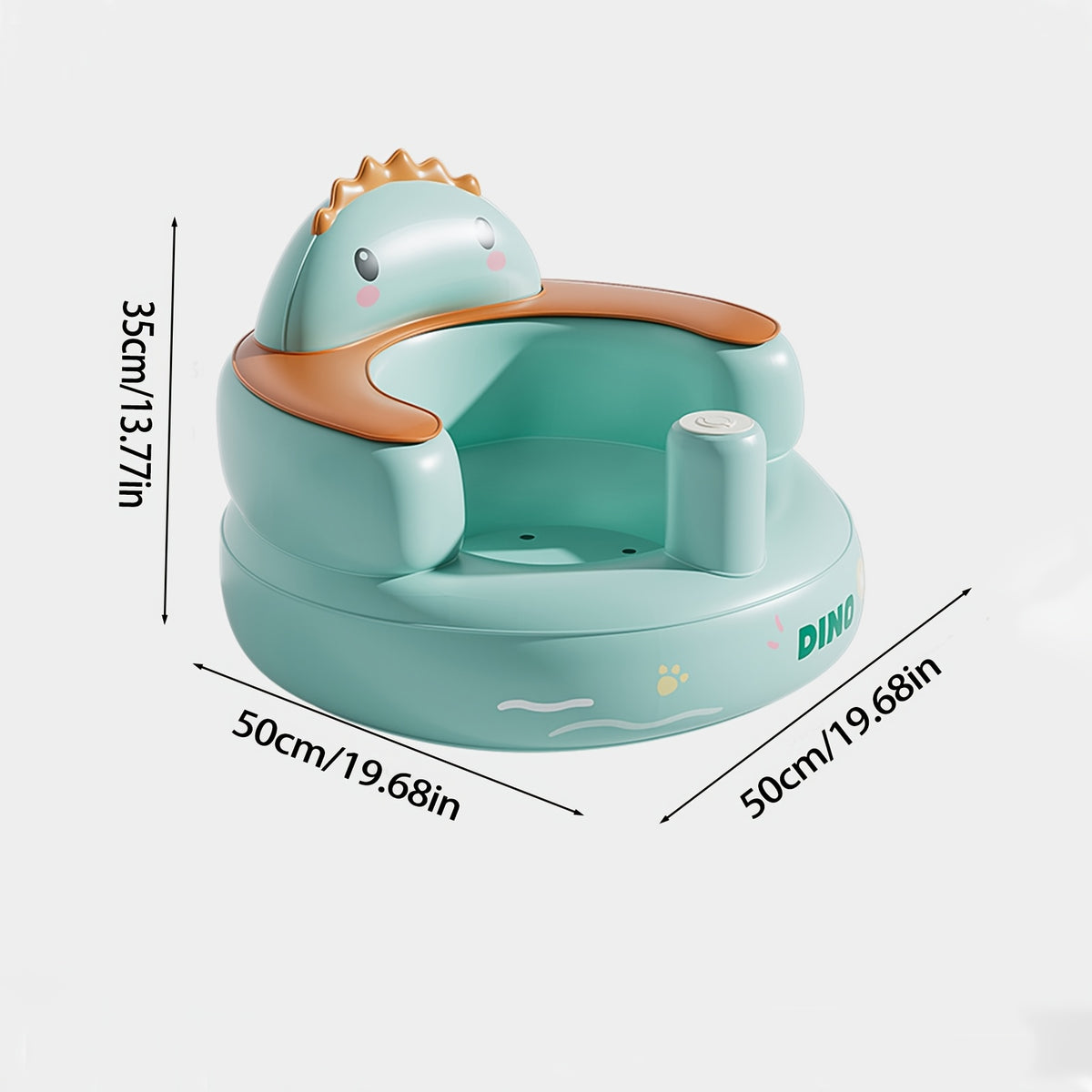 1pc of Dinosaur Design Baby Inflatable Seat, Learn to Sit/eat/take a Bath Three-in-one Design, Large Backrest Ridge Protection Design, Guide the Correct Sitting Posture