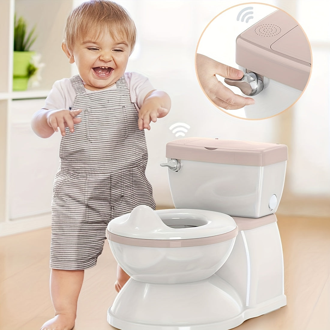 Realistic Baby Potty Training Seat with Wipes Storage