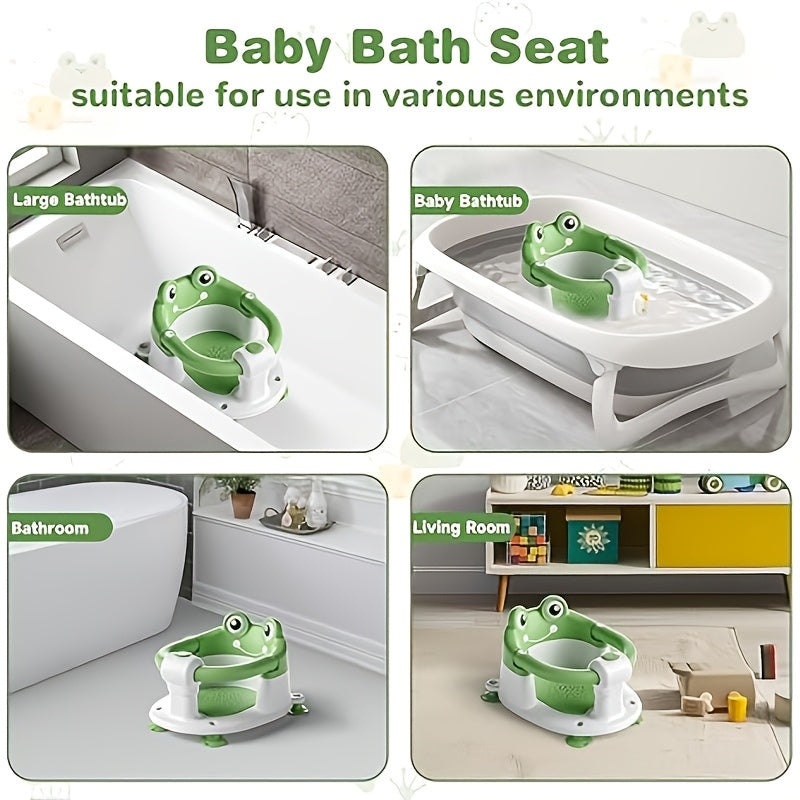 Baby Bath Seat for Babies 6 Months &amp; Up - Baby Bath Support,Toddler Bath Seats for Baby Sitting Up with 4 Suction Cups &amp; Soft Cushion, Non-Slip Infants Shower Bathtub Chair for Newborn Boys Girls,