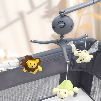 Multifunctional Infant Playpen, Foldable with Diaper Changing Table, Newborn Bed, Comfortable Infant Bed with Mosquito Net And Wheels