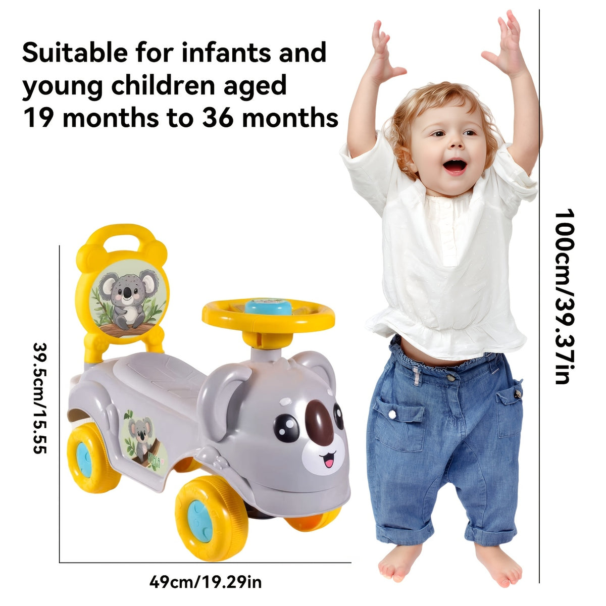 Ride-On Walker &amp; Balance Bike for Toddlers, Non-Electric