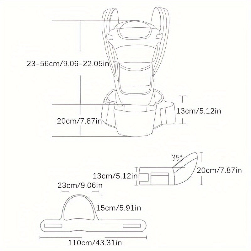 Baby Waist Stool Carrier | Comfortable Front-Facing Baby Holder with Hip Seat | Travel Essential