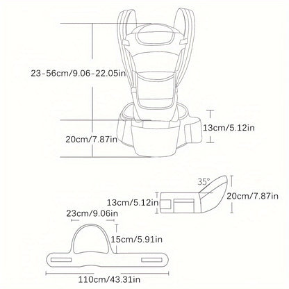 Baby Waist Stool Carrier | Comfortable Front-Facing Baby Holder with Hip Seat | Travel Essential